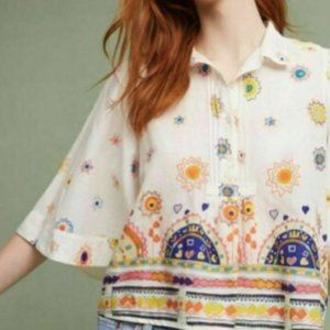 Anthropologie Maeve Eliot Popover Printed Sun Kimo